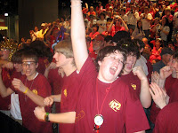 Our team cheering after winning the regional