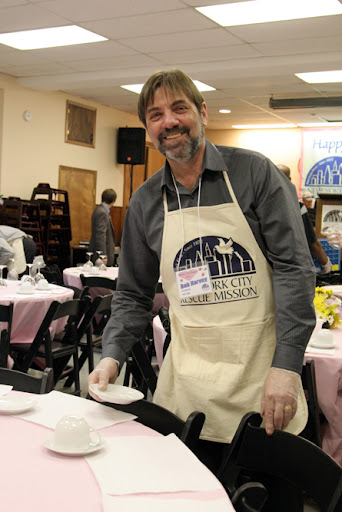 Bob Harvey graduated from the program 8 years ago and still volunteers at the mission.