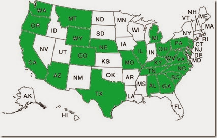 map of places visited, IA (2013)