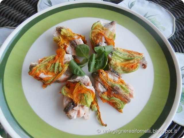 involtini salmone fiori zucca alici