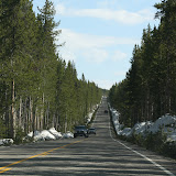 Snow banks in Yellowstone, in late June!