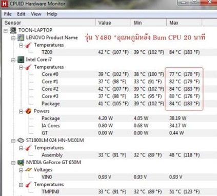 Lenovo IdeaPad Y480 GT 650M Benchmark Temperature Lenovo IdeaPad Y480 GT 650M Benchmark Temperature