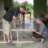 Assembling a ladder.