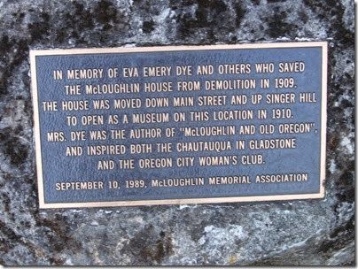 IMG_2884 Plaque at McLoughlin House in Oregon City, Oregon on August 19, 2006