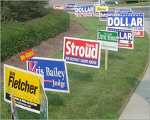 c0 yard full of political signs