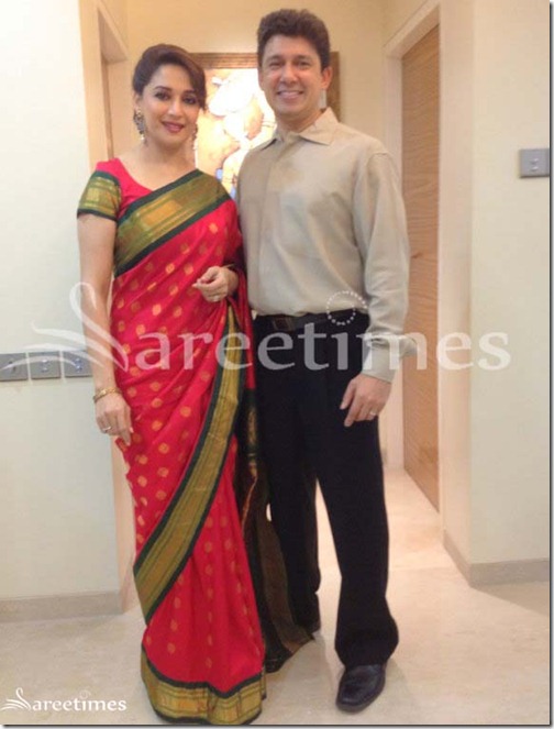Madhuri_Dixit_Pink_Silk_Saree