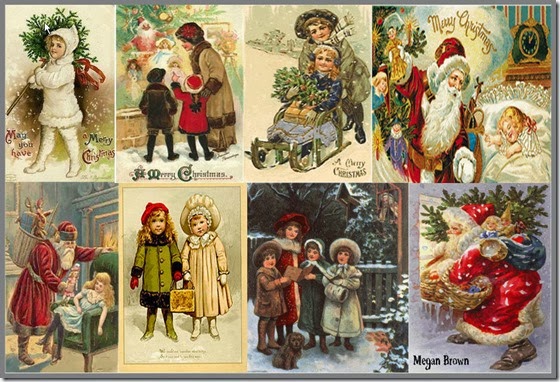 vintage christmas cards collage