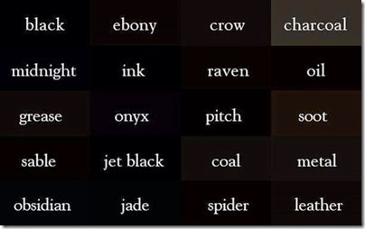 Colours Label - 12 Black Range