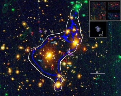 aglomerado MACS J0329.6-0211 e galáxia anã distante
