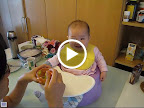 First time eating solids -- ended up with avocado all over with her face First time eating solids -- ended up with avocado all over with her face