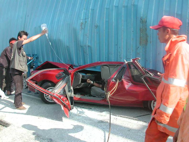 NEVER EVER DRIVE CLOSE TO CONTAINERS