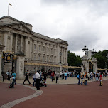 in front of buckingham palace - where is the queen? in London, United Kingdom 