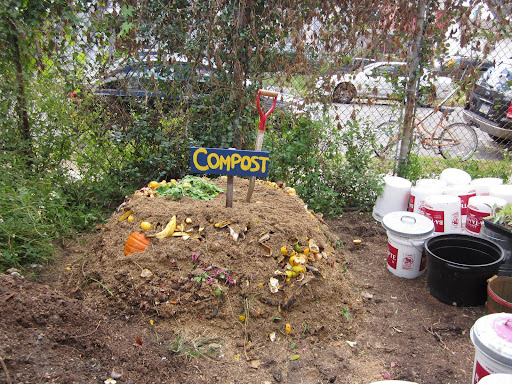 Nothing goes to waste here, as scraps go into the pile for fertilizer and students get a lesson in the biological chemistry of compost.