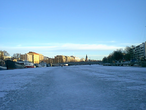 Winter view on river ice
