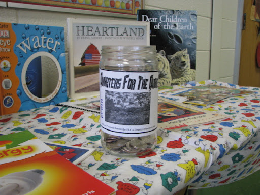 Coin collection jar at Holland
photo credit:  Michele Skalicky