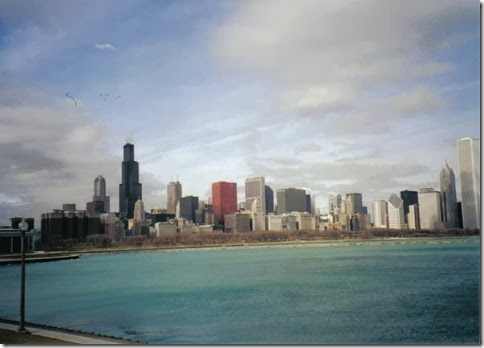 Skyline of Chicago, Illinois in February 2000
