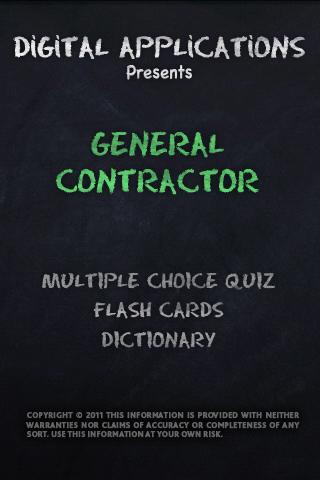 GENERAL CONTRACTOR TERMS QUIZ