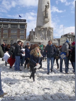 Surprise pillow fight