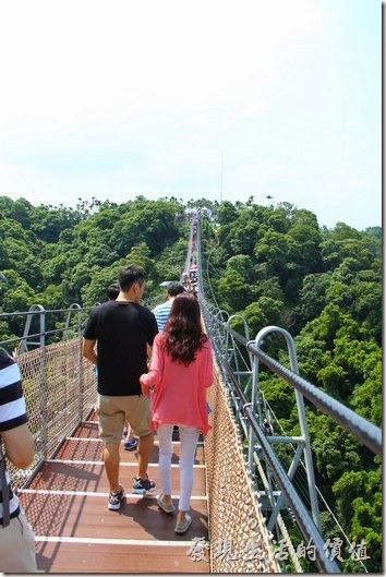 南投-天空之橋。南投的天空之橋感覺上與台北內湖的白石湖吊橋似乎有點類似，只是少了一些翻騰的龍骨造型，有興趣的朋友可以參考看看。
