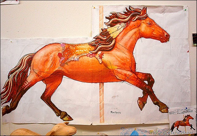 Carousel Carving - Mustang Horse