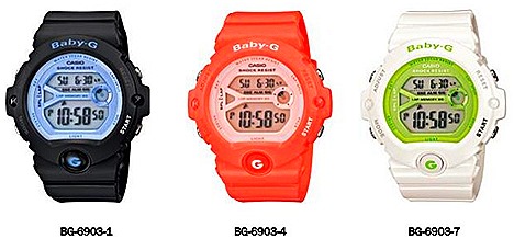CASIO Baby-G Watches Asia G-Shock concept store Casio G-Factory stores Black BG-6903-1 Pink BG-6903-4 White BG-6903-7  distinctive Y-frame dial  high performance watch woman models workout exercise stylish automatic EL light