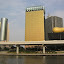 At the start of the cruise, you'll see the Asahi beer buildings, designed by Phillipe Starck. The one on the right is supposed to look like a head of foam on a beer, but has been nickname the golden turd.