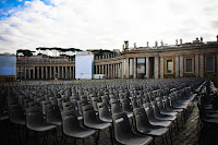 St. Peters Square, setting up chairs to prepare for the Christmas Mass