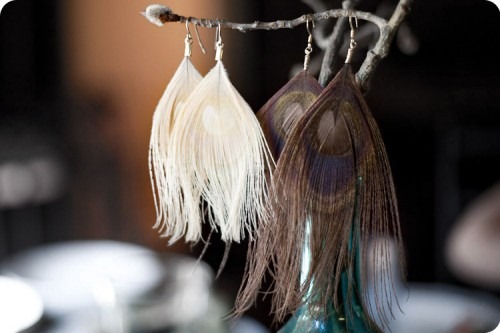 peacock feather earrings tutorial