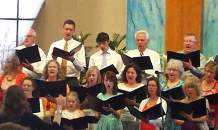 Cathryn singing in church on Easter