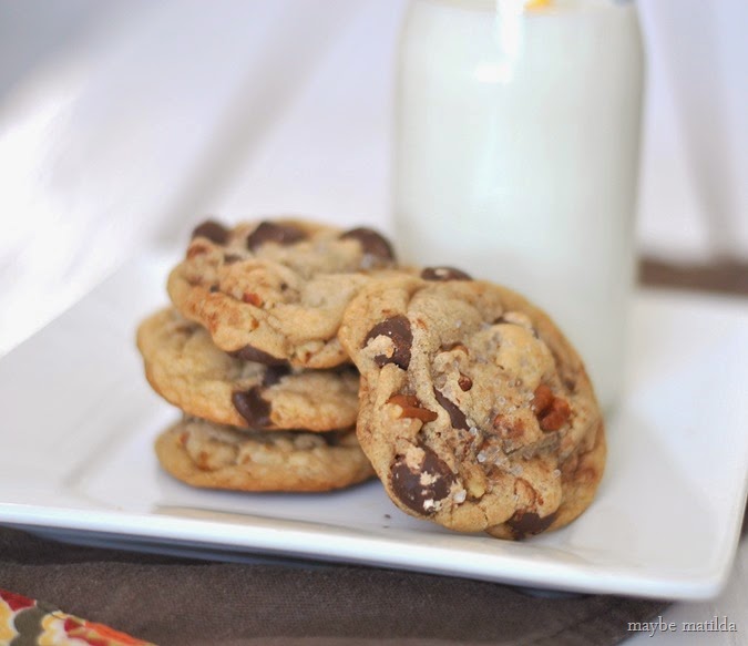 Dark Chocolate Chip Pecan Cookies with Sea Salt