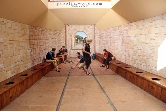 Puzzling-World-Wanaka-Roman-Bathroom