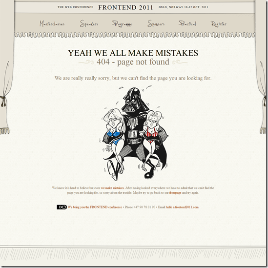 404 Error Page Design - Frontend2011