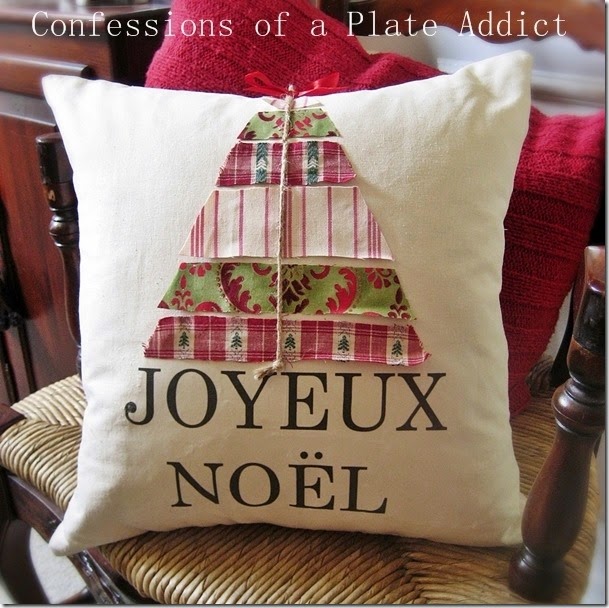 CONFESSIONS OF A PLATE ADDICT No-Sew Ballard Inspired Joyeux Noël Pillow CONFESSIONS OF A PLATE ADDICT No-Sew Ballard Inspired Joyeux Noël Pillow