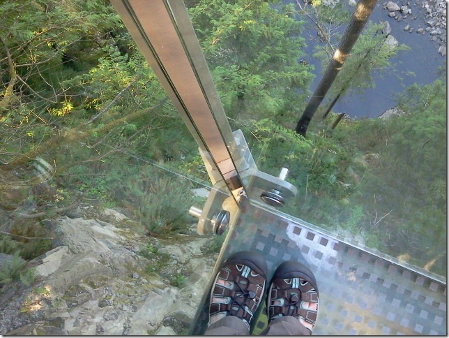 Glass-floored walkway