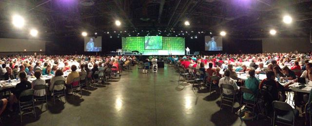 The United Church of Christ's General Synod at the Long Beach Convention Center, 1 July 2013. UCC became the first U.S. religious body to vote to divest its pension funds and investments from fossil fuel companies because of climate change concerns. Photo: UCC