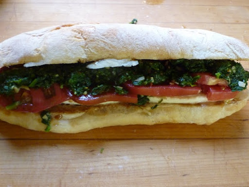 Caprese Sandwich with Spicy Broccoli Rabe