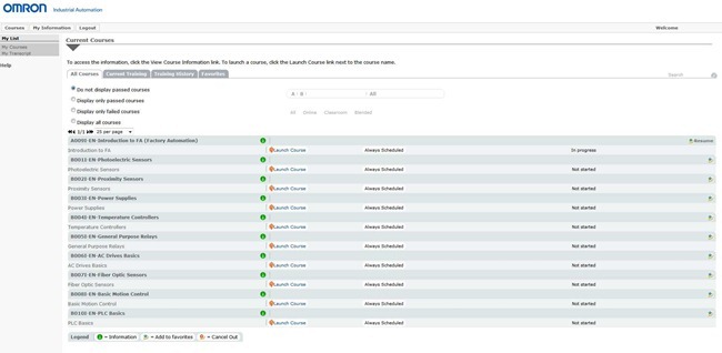 Web-based interface of the free courseware in Industrial Automation Web-based interface of the free courseware in Industrial Automation