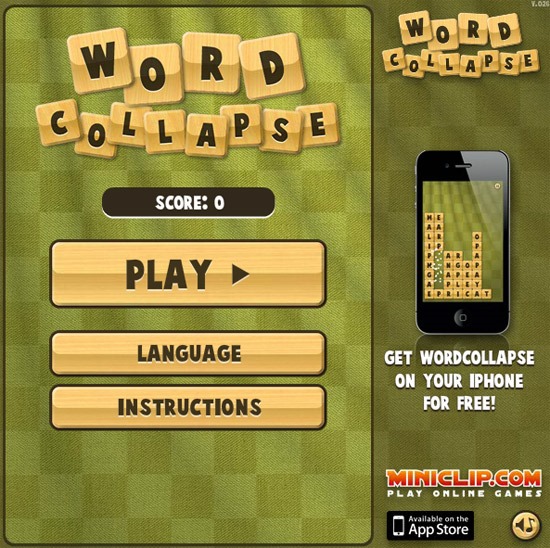 WordCollapse is for you who love crosswords, sudoku, solitaire and trivia games.