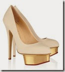 Charlotte Olympia Canvas and Leather Nude Platform Pumps