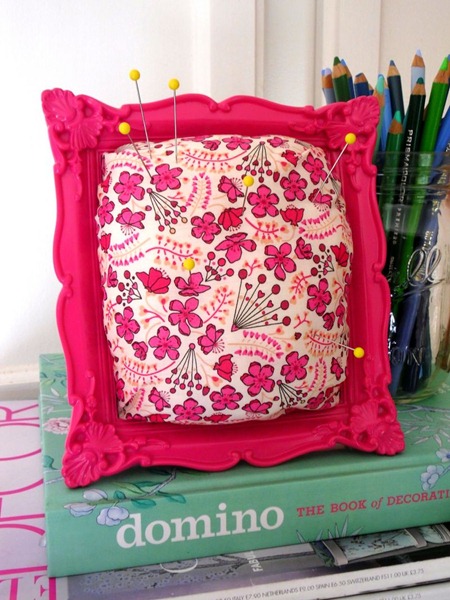 diy framed pincushion