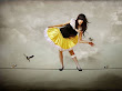 Girl Air Gymnast And Birds