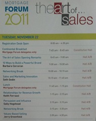 The Art Of Sales schedule (Nov 22, 2011)