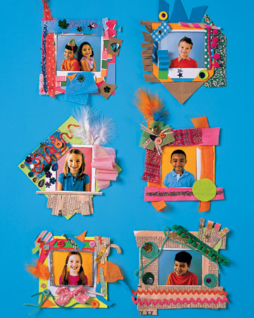 Let your kids really show their creativity by letting them create their own picture frames with lots of stickers, ribbon, magazines, feathers, and anything else you can find in your craft drawer.