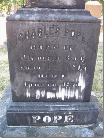 IMG_2839 Charles Pope Tombstone at Mountain View Cemetery in Oregon City, Oregon on August 19, 2006