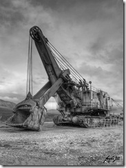 Crazy Machine. Kemess Mine, Northern BC, Canada B&W HDR 2011-1024