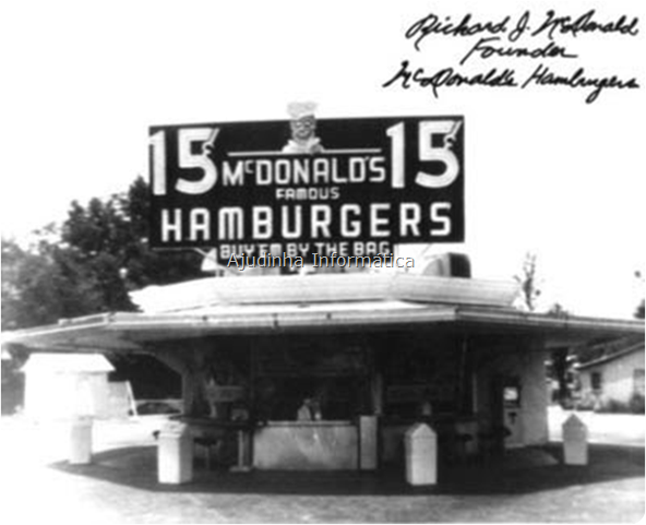 Foto da primeira loja do Mc Donald 