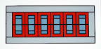 zone 1, 1999, acrylic on canvas, 16 x 32 in.
