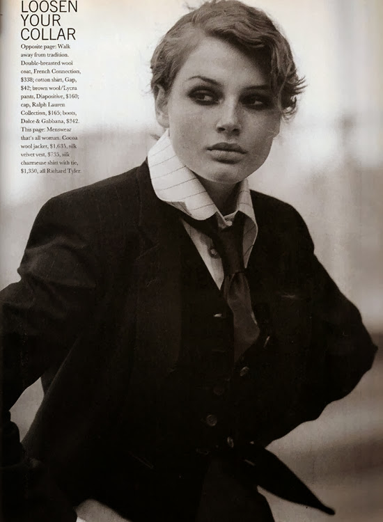 Marie Claire September 1994 when a woman loves menswear Editorial bridget hall mark vanderloo by jacques olivar kate moodie 4