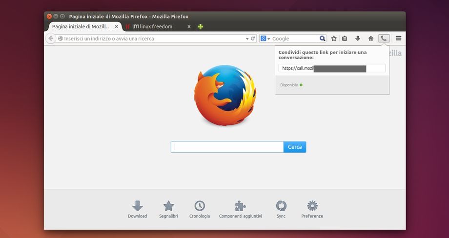 Mozilla Firefox - chiamate WebRTC