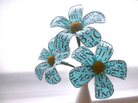 fabric flowers blue